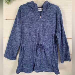 Fleece Zippered Hooded Jacket by Denim Moves.  Size Large.  Color Blue.